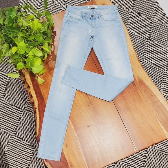 GARAGE Y2K Vintage Low Rise Stretch Denim Jeggings In Light Wash - Picture 6 of 16